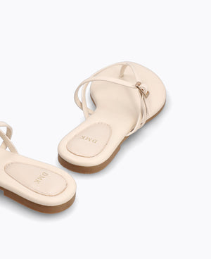 Mallory Strappy Flat Sandals - Beige