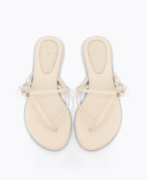Mallory Strappy Flat Sandals - Beige