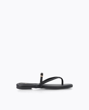 Mallory Strappy Flat Sandals - Black