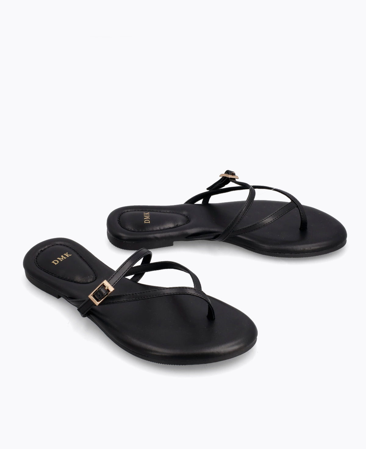 Mallory Strappy Flat Sandals - Black