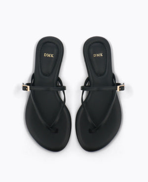 Mallory Strappy Flat Sandals - Black