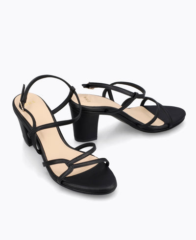 Marisol Strappy Heel Sandals - Black
