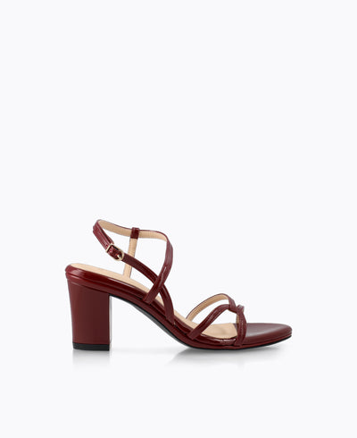 Marisol Strappy Heel Sandals - Maroon