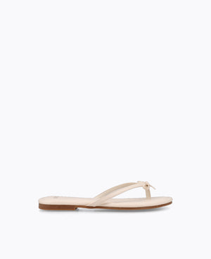 Mio Bow Flat Sandals - Beige
