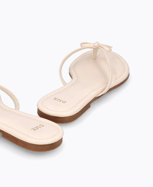 Mio Bow Flat Sandals - Beige