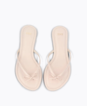 Mio Bow Flat Sandals - Beige