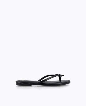 Mio Bow Flat Sandals - Black