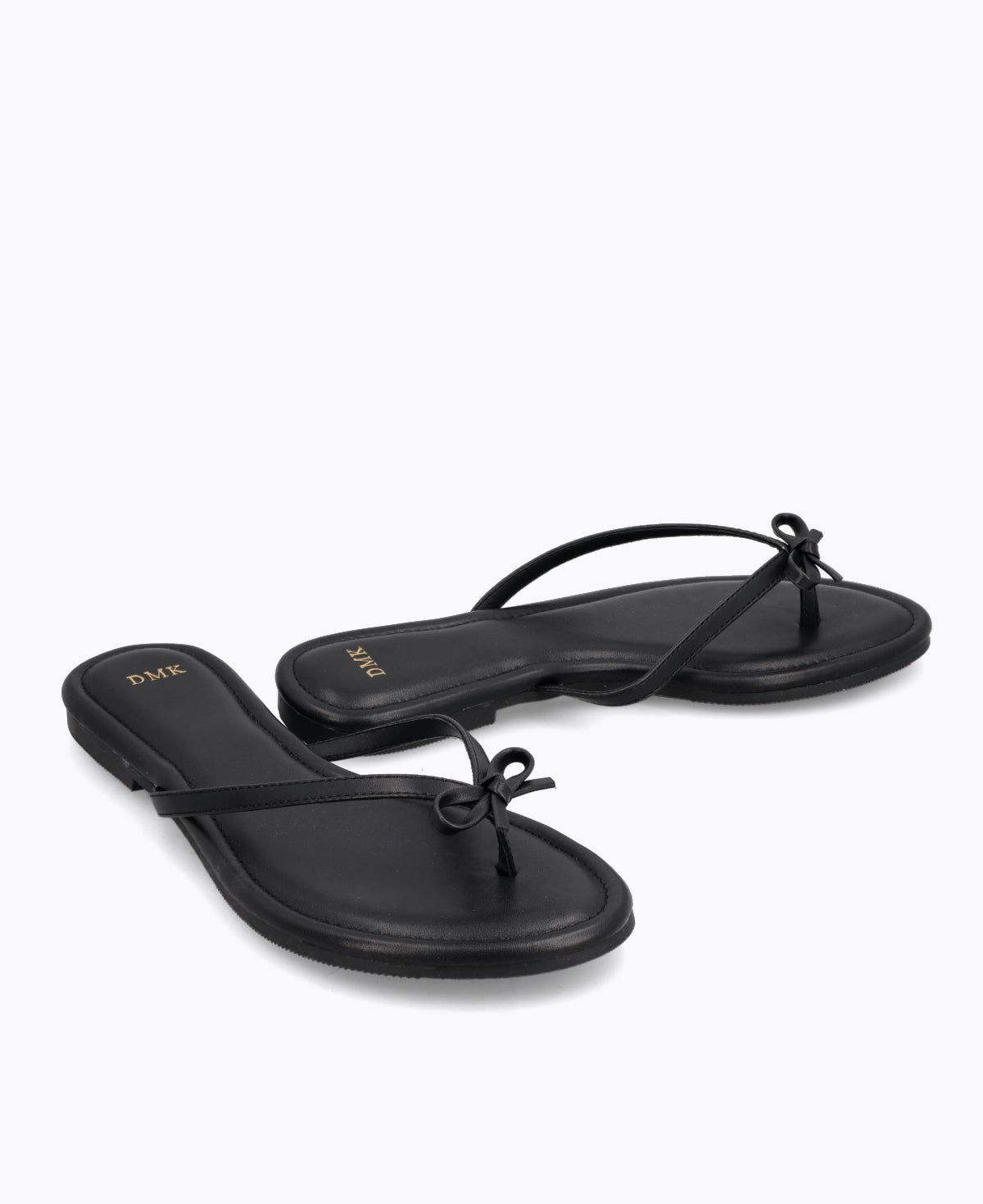 Mio Bow Flat Sandals - Black