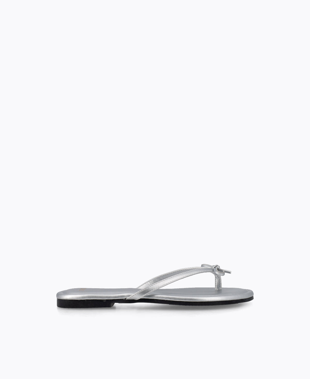 Mio Bow Flat Sandals - Silver