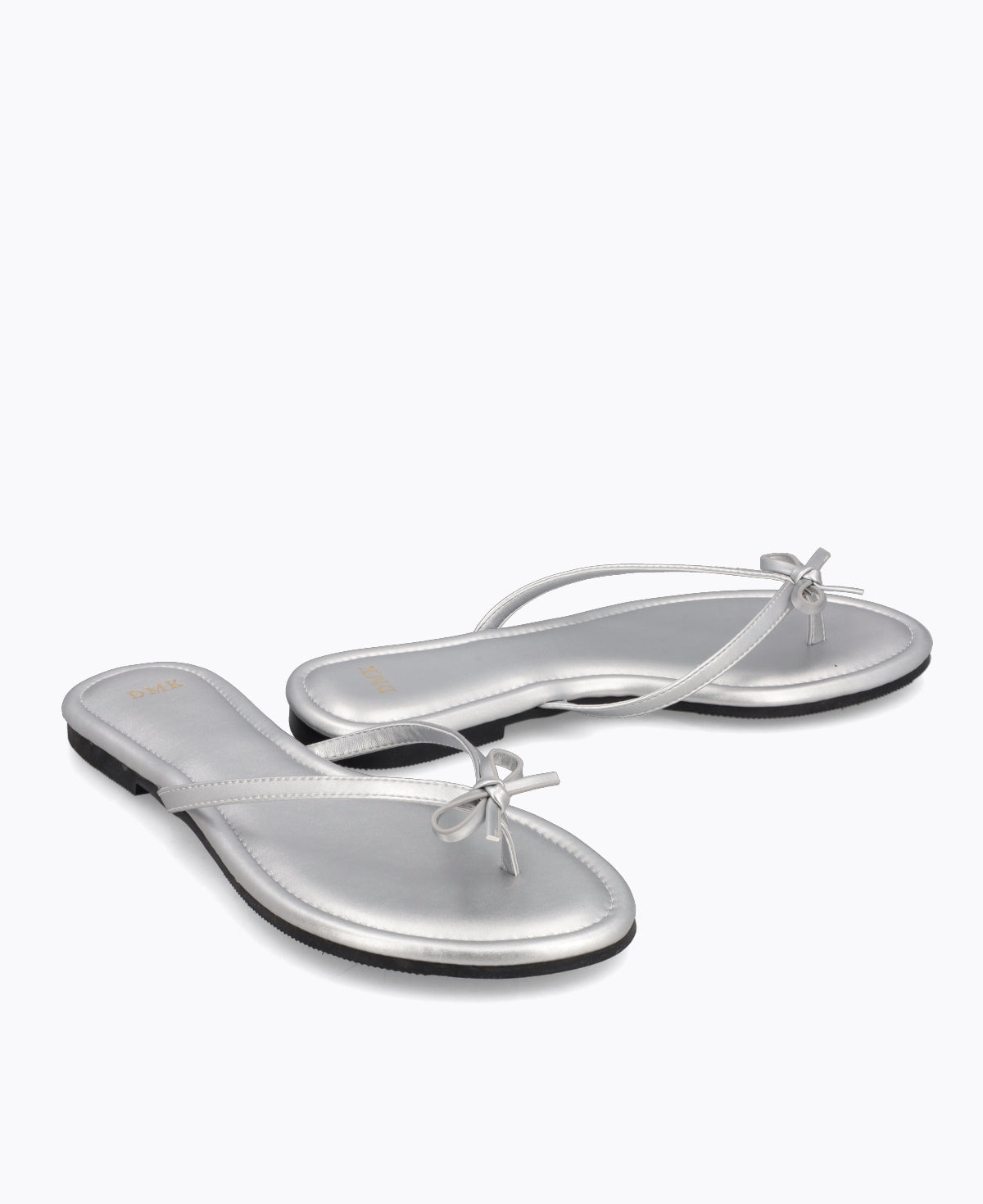 Mio Bow Flat Sandals - Silver