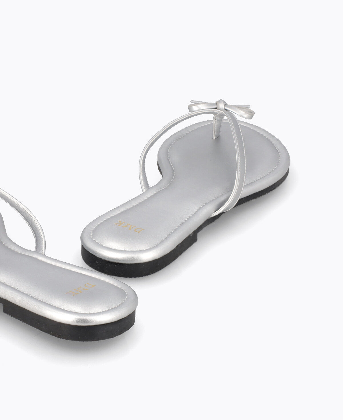Mio Bow Flat Sandals - Silver