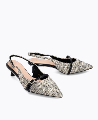 Mira Slingback Heel Pumps - Black