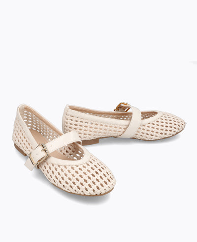 Misha Mesh Mary Janes - Beige