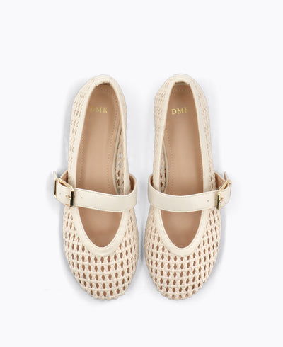 Misha Mesh Mary Janes - Beige