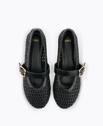 Misha Mesh Mary Janes - Black