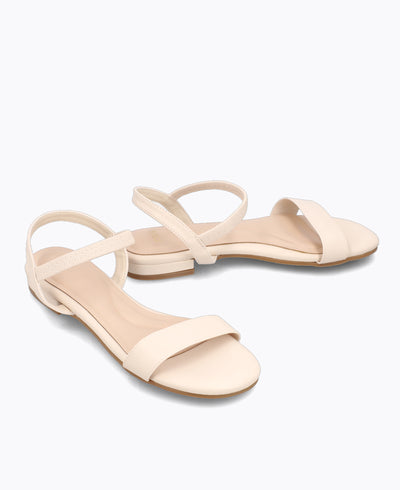 Mylene Strappy Flat Sandals - Beige