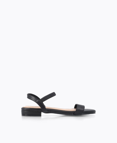 Mylene Strappy Flat Sandals - Black