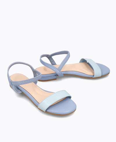 Mylene Strappy Flat Sandals - Blue