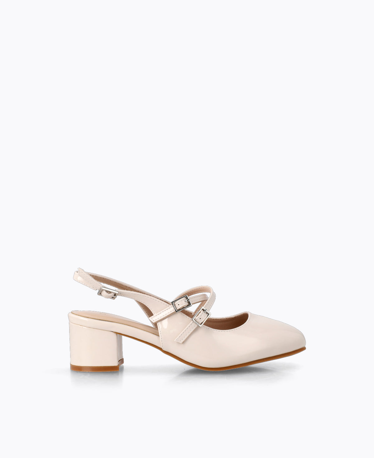 Nadine Slingback Mary Janes - Beige