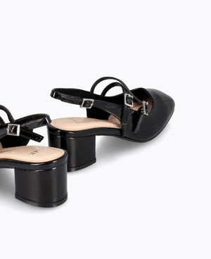 Nadine Slingback Mary Janes - Black