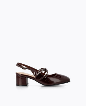 Nadine Slingback Mary Janes - Brown