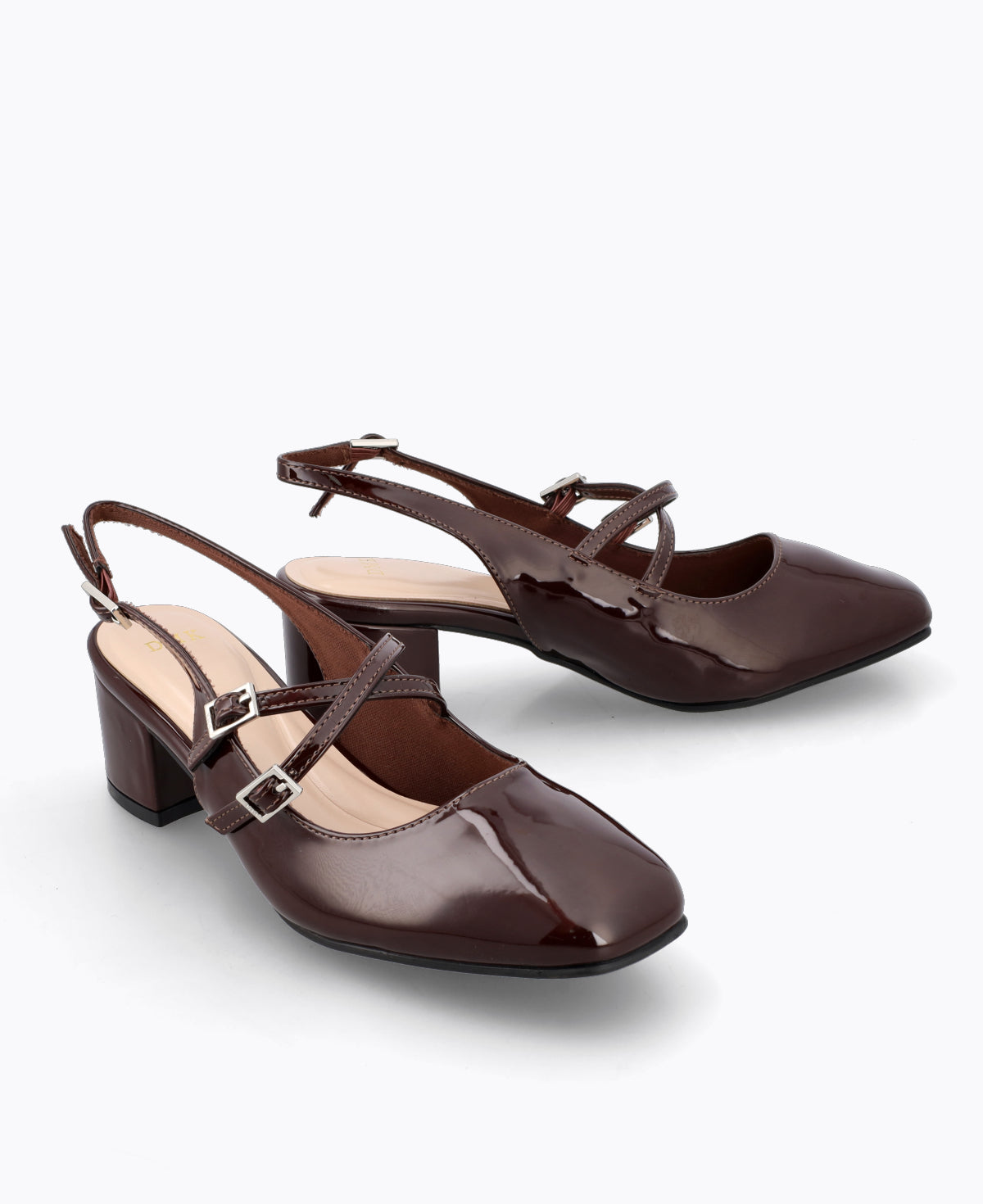 Nadine Slingback Mary Janes - Brown