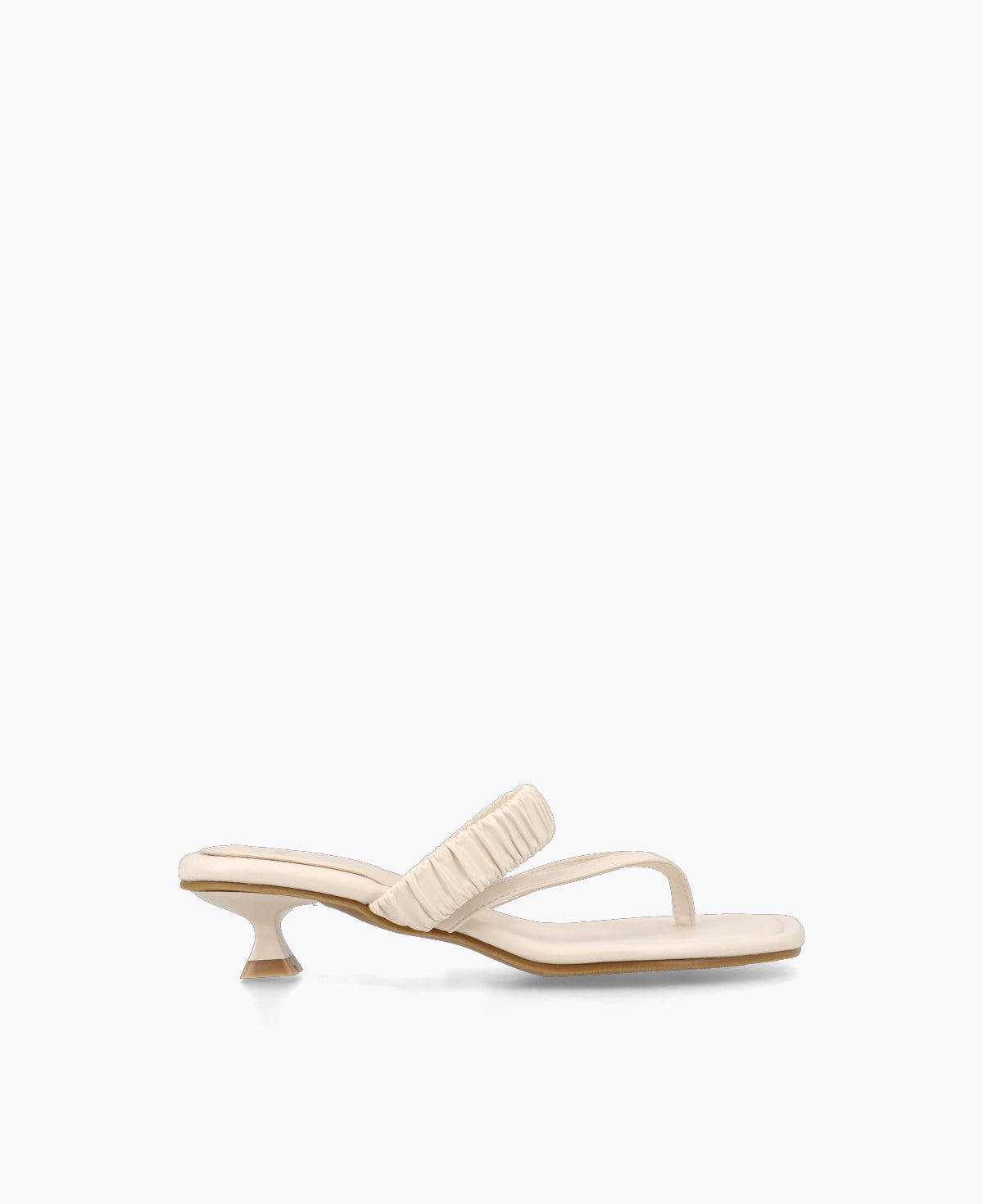 Novara Thong Heel Sandals - Beige