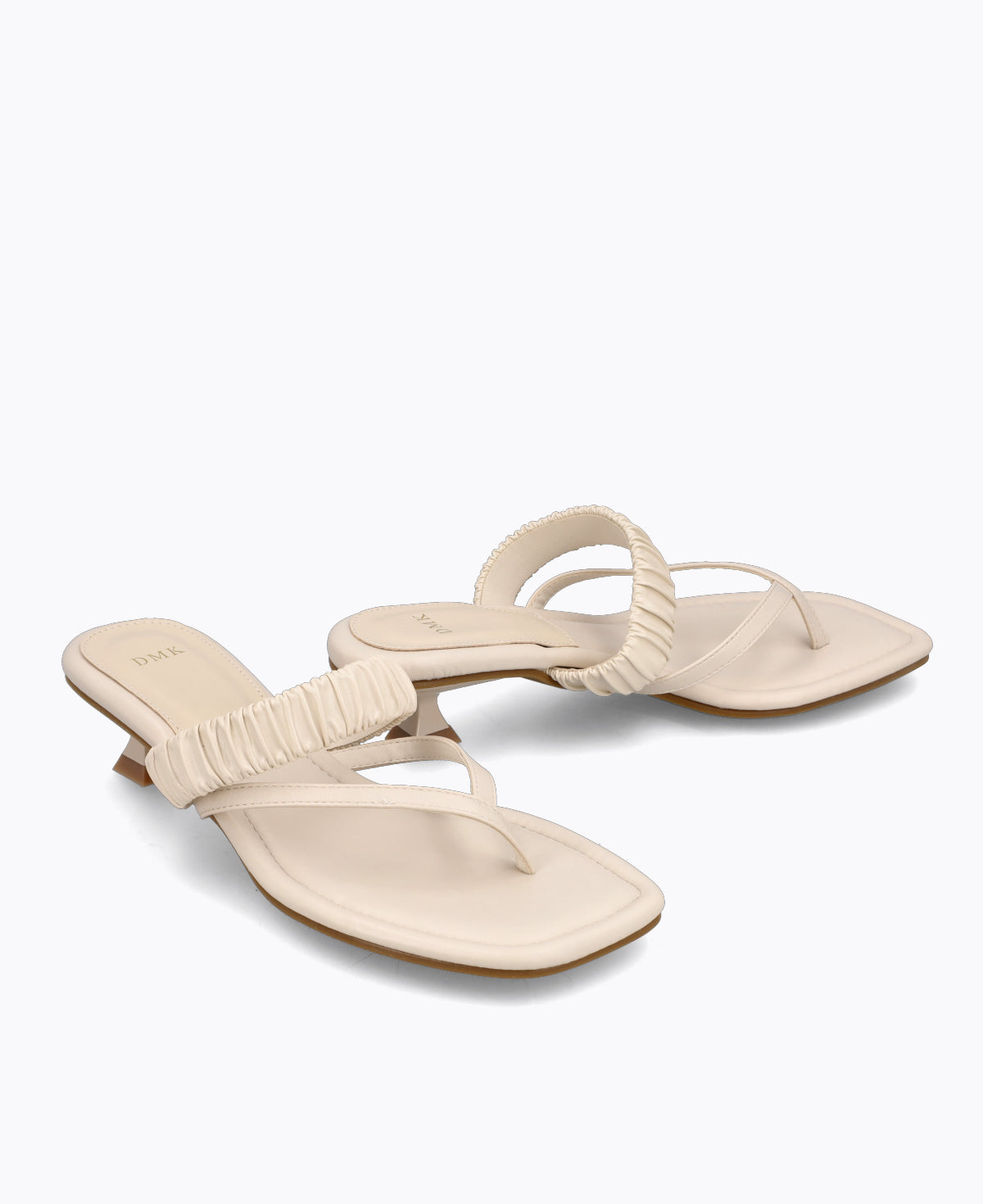 Novara Thong Heel Sandals - Beige