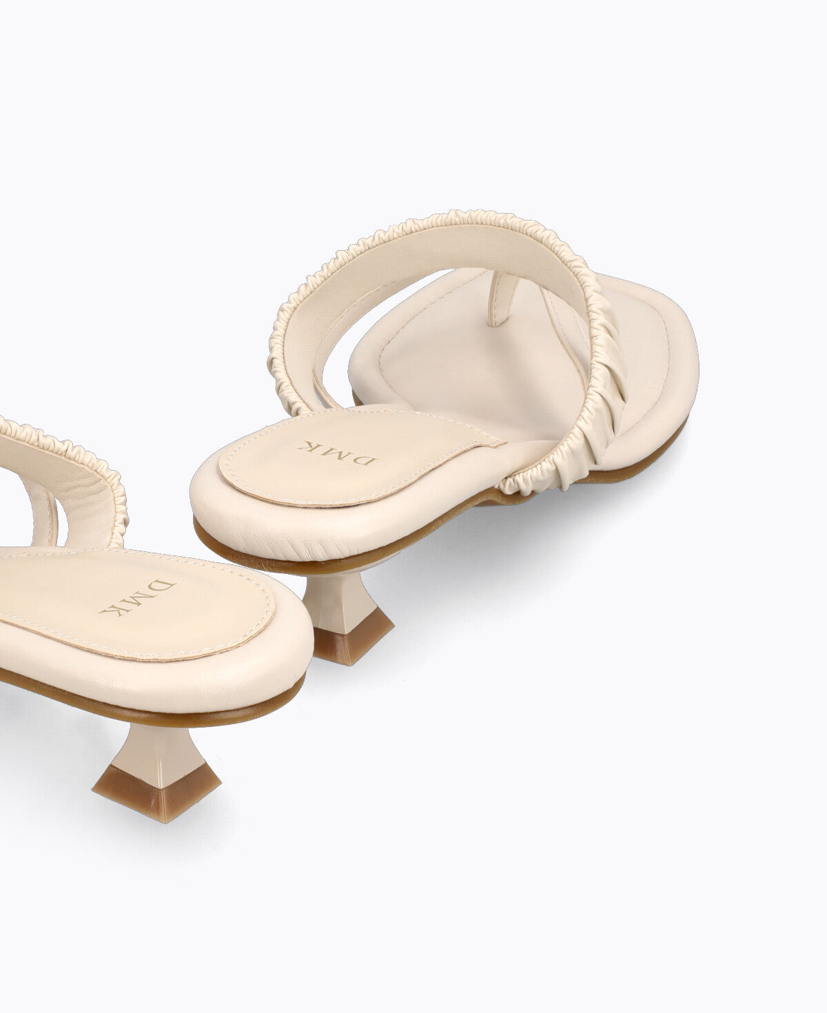 Novara Thong Heel Sandals - Beige
