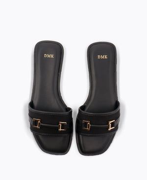 Saphine Flat Sandals - Black