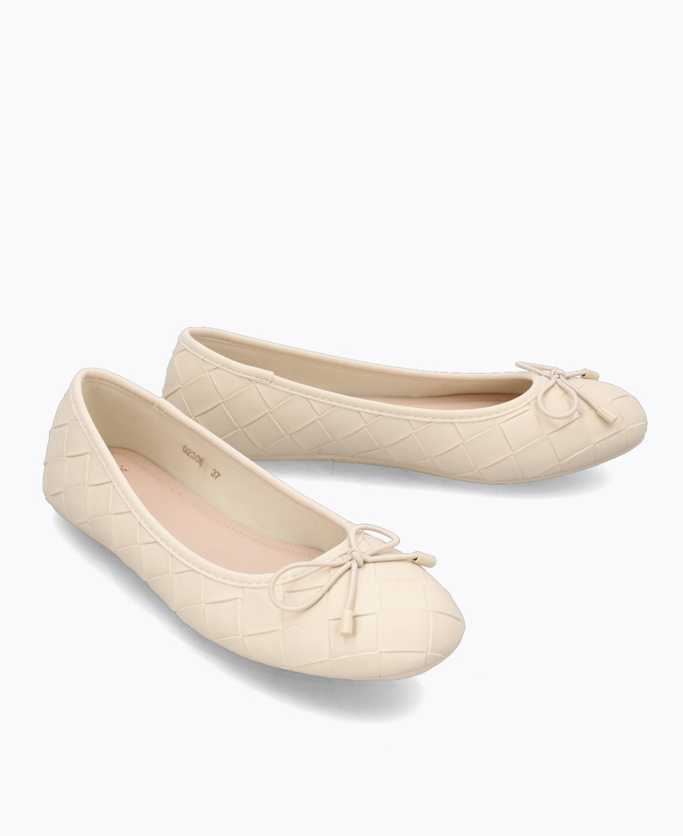 Simone Ballerina Flats - Beige – DMK