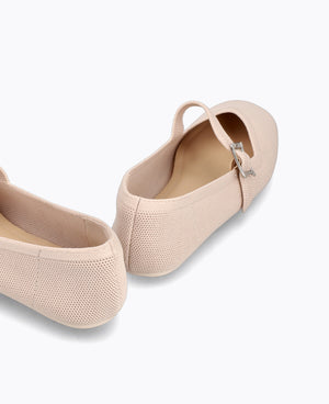Winnie Mary Jane Flats - Beige