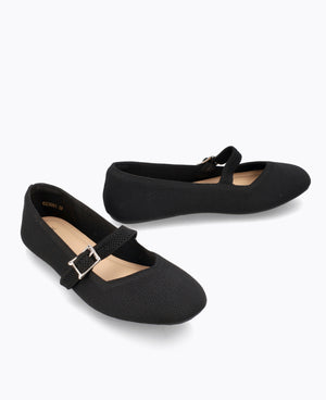 Winnie Mary Jane Flats - Black