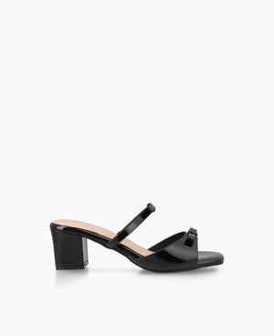 Yvette Bow Heel Sandals - Black