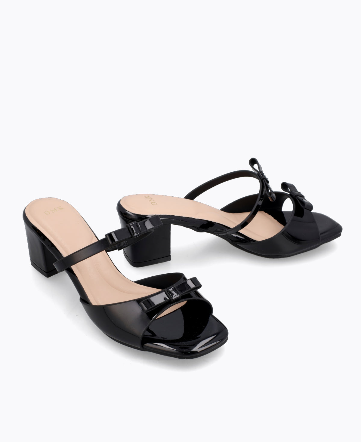 Yvette Bow Heel Sandals - Black