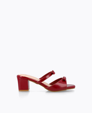 Yvette Bow Heel Sandals - Red