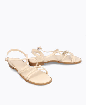 Zoey Flat Sandals - Beige