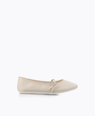 Audrey Mary Jane Flats - Beige
