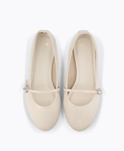 Audrey Mary Jane Flats - Beige