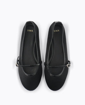Audrey Mary Jane Flats - Black