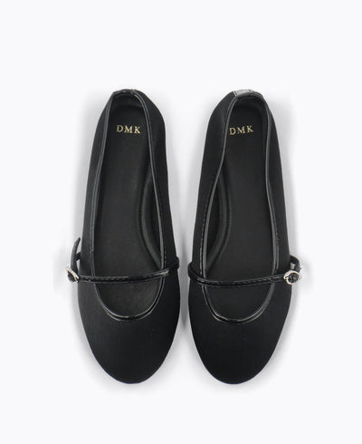 Audrey Mary Jane Flats - Black