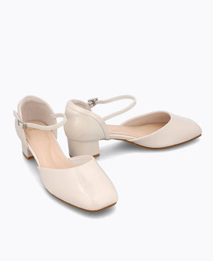 Camellia Heel Pumps - Beige