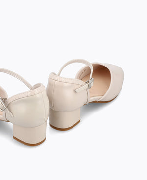 Camellia Heel Pumps - Beige