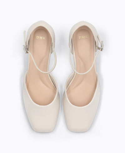 Camellia Heel Pumps - Beige