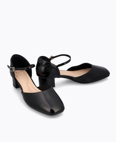 Camellia Heel Pumps - Black