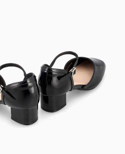 Camellia Heel Pumps - Black