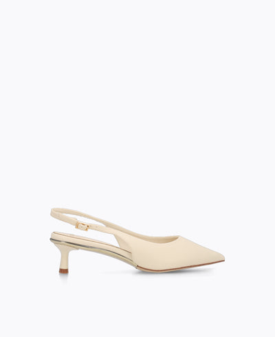 Rosalie Slingback Heel Pumps - Beige