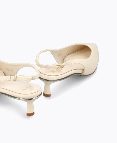 Rosalie Slingback Heel Pumps - Beige