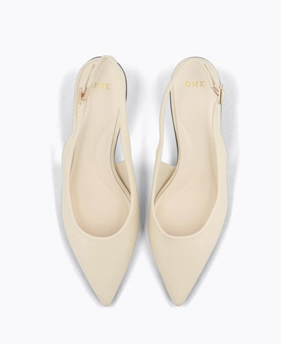 Rosalie Slingback Heel Pumps - Beige