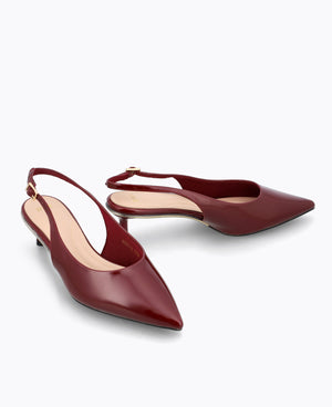 Rosalie Slingback Heel Pumps - Maroon